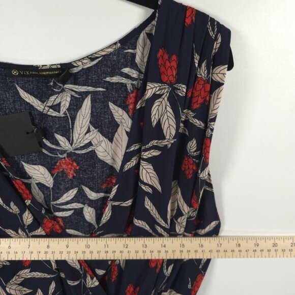 NWT VIX PAULA HERMANNY JASMINE GISELE V Neck Sleeveless Wrap Floral Dress S/P - Picture 5 of 10